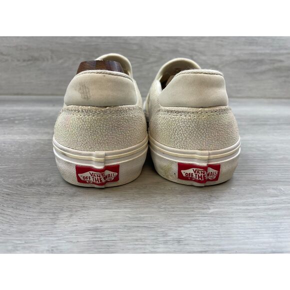 Vans Asher Deluxe Women's Sneaker Skateboard 8 White Flat Athletic Shoes - Picture 4 of 10